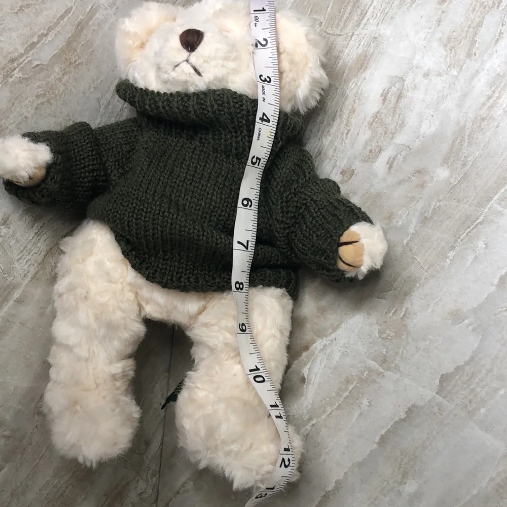 Vintage RUSS Bear “Byron” Fully‎ Jointed with Little Knit Green Sweater
